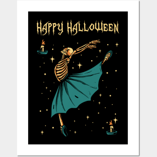 Ballet dancing skeleton tshirt halloween costume gift t-shirt Posters and Art